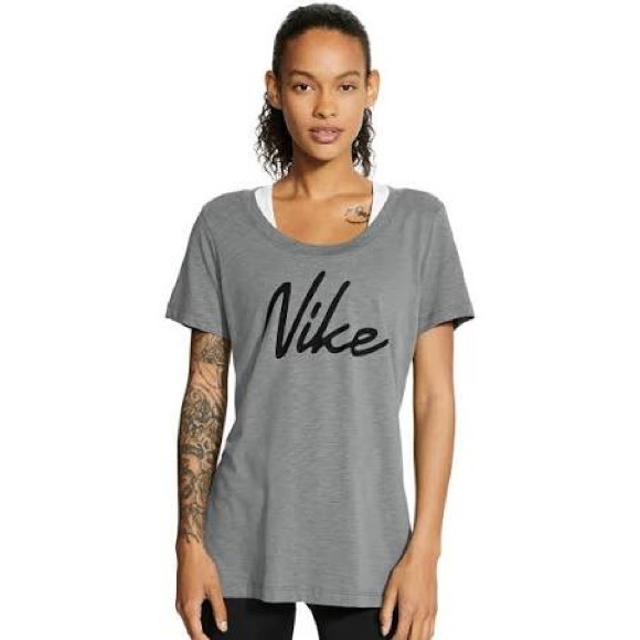 Nike Tops - The Nike Tee Athletic Cut Dri-Fit short sleeve round neck ‘Nike’ logo t-shirt